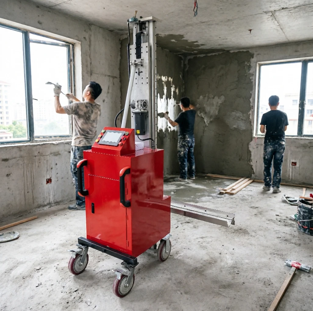 Construction Tool Wall Rendering Electric Automatic Portable Concrete Cement Spraying Wall Mortar Intelligent Scraping Robot