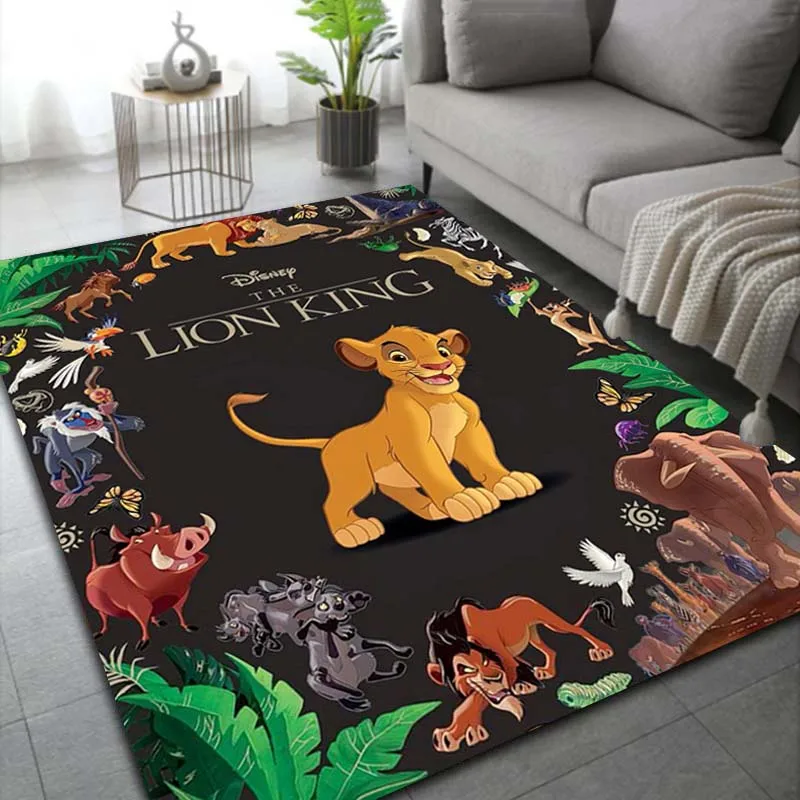 15 Sizes Anime Simba The Lion King Friends Rug Carpet Decor for Living Room Children\'s Bedroom Sofa Bathroom Kids Floor Mat