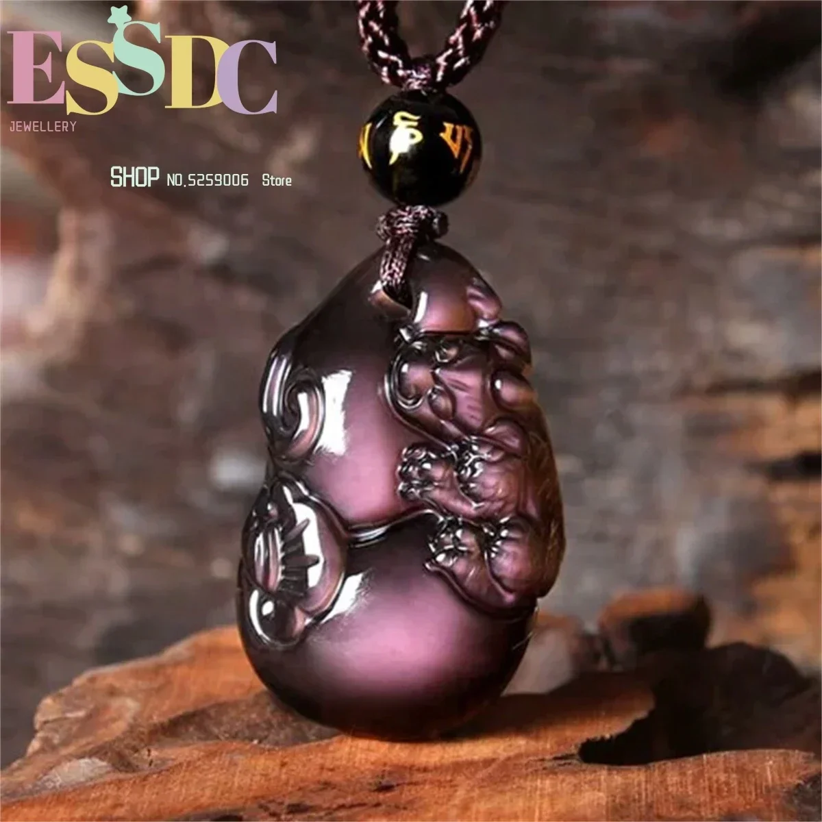High Quality Natural Ice Rainbow Eye Obsidian Lucky Pixiu Pendant Fortune Safety Crystal Necklace for Men and Women Wholesale