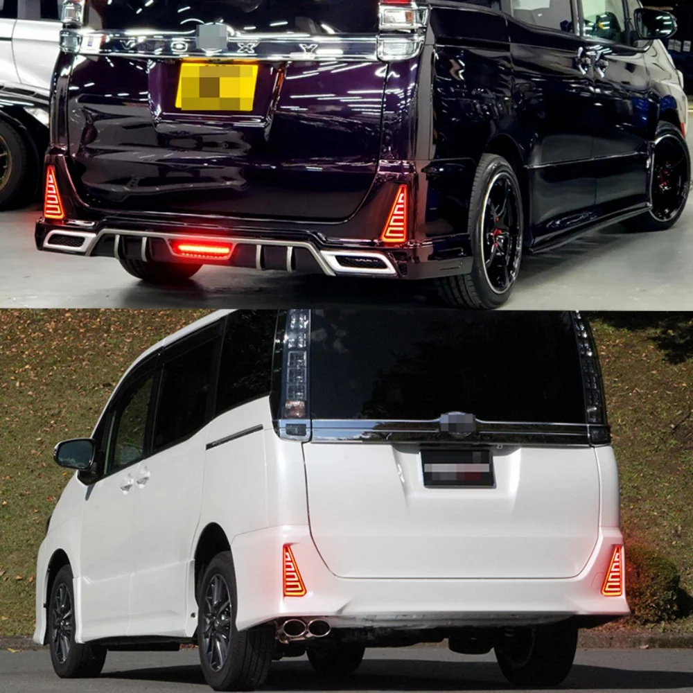 Red LED Rear Bumper Reflector Tail/Brake & Dynamic Turn Signal Lights Rear Fog Lights For Toyota NOAH & VOXY 80 Series 2014-2018 view 6