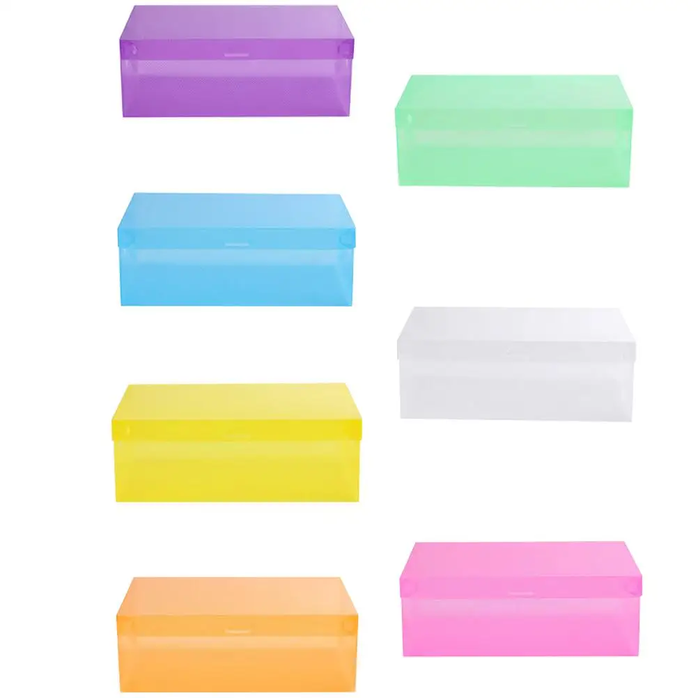 

7pcs Shoe Storage 27.5x18x9.5cm Colored Foldable PP Transparent Lid Stackable Boxes for Shoes Shoes Box Clothes