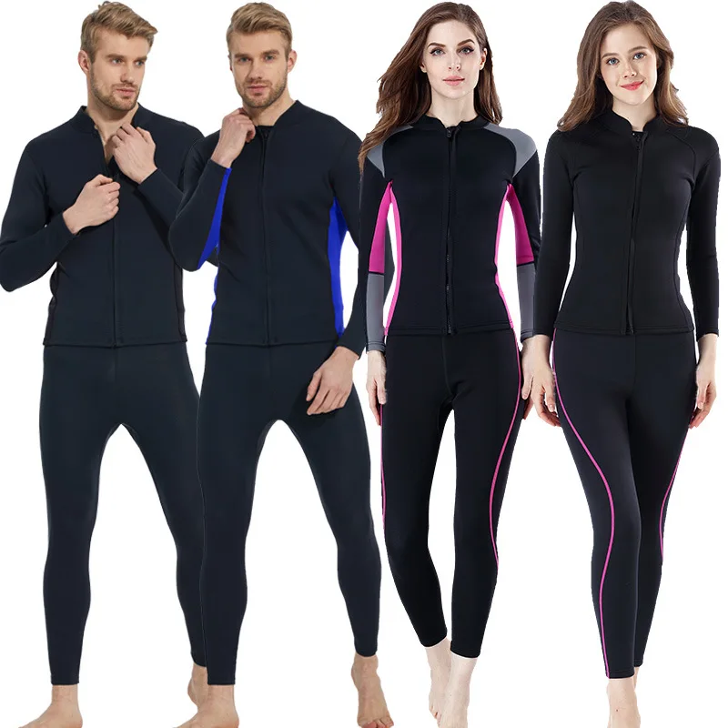 

3mm Diving Suit Split Men's Diving Top Women's Long-sleeved Trousers Suit Warm Diving Suit Surfing