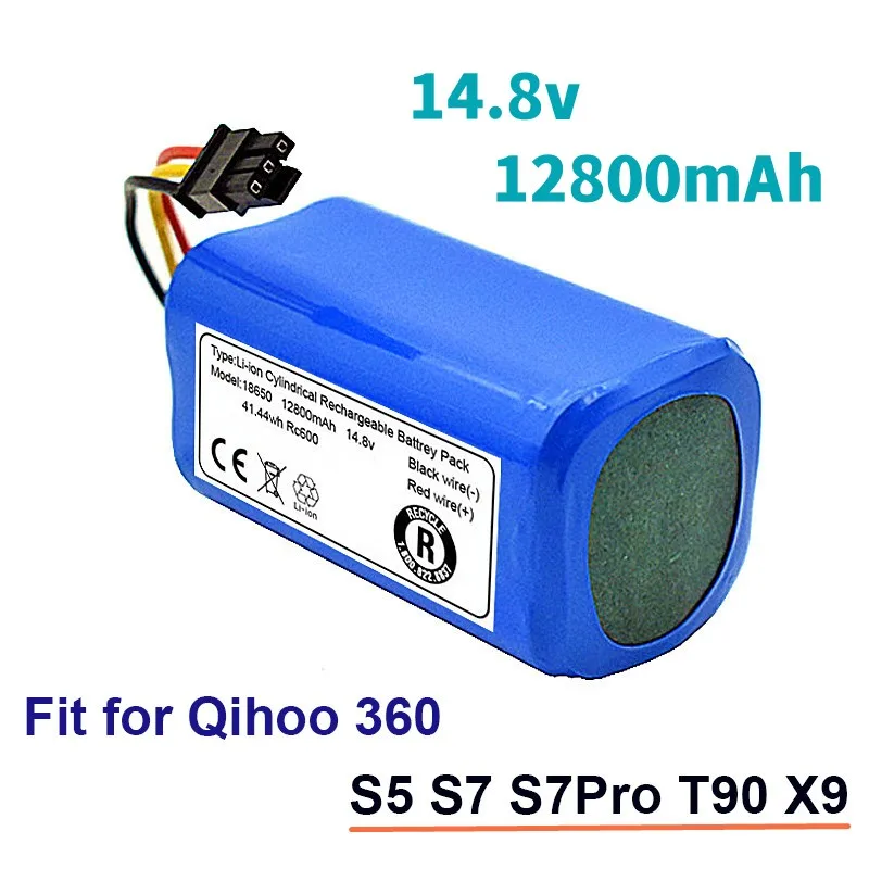 

14.8v 12800mah robô aspirador de pó bateria para qihoo 360 s5 s7 s7pro t90 x9 aspirador de pó robótico baterias substituição