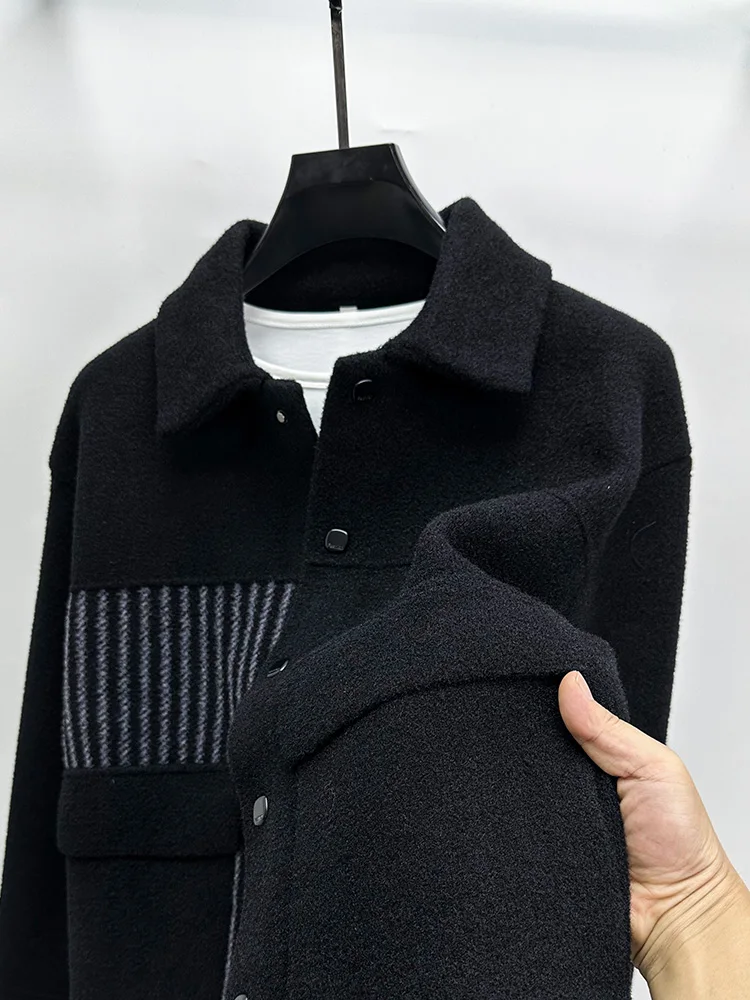 

Мужская шерстяная куртка: повседневная утепленная осенне-зимняя верхняя одежда, модная, приталенная, из нейлонового волокна, молодежная модель