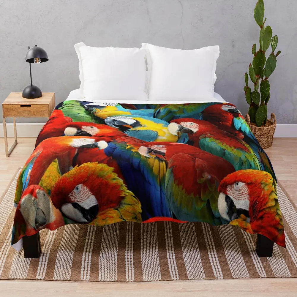 

Parrots Throw Blanket For Baby Hairy funny gift Blankets