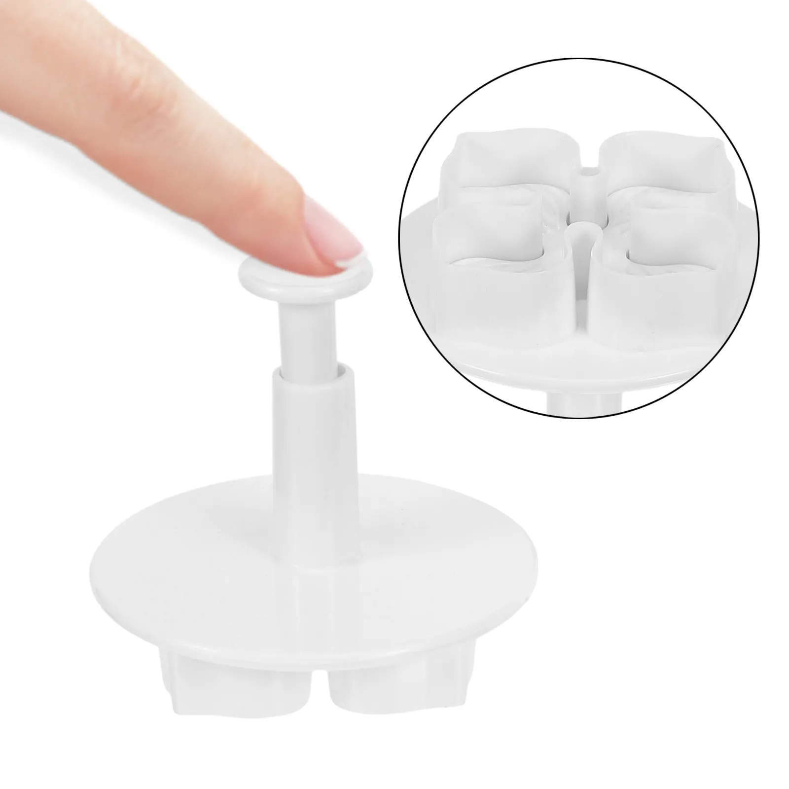 3Pcs Hydrangea Fondant Cutter Set Different Sizes Food Grade Plastic Sugarcraft Plunger Tools Cake Biscuit Molds White