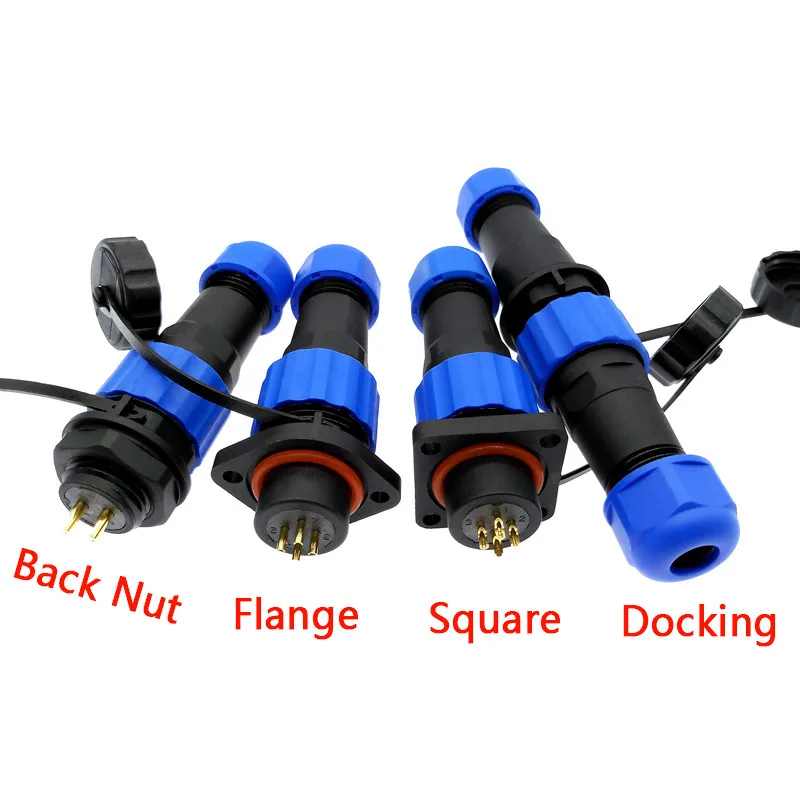 Waterproof Connector SP16 IP68 Cable Connector Plug & Socket Male and Female 2 3 4 5 6 7 8 9 Pin