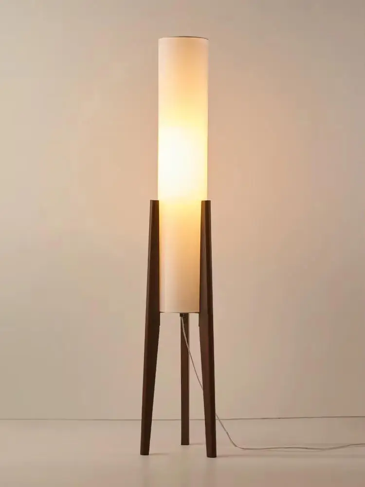 

Nordic retro walnut color floor lamp, living room, solid wood personalized art, bedroom, bedside decorative lamp