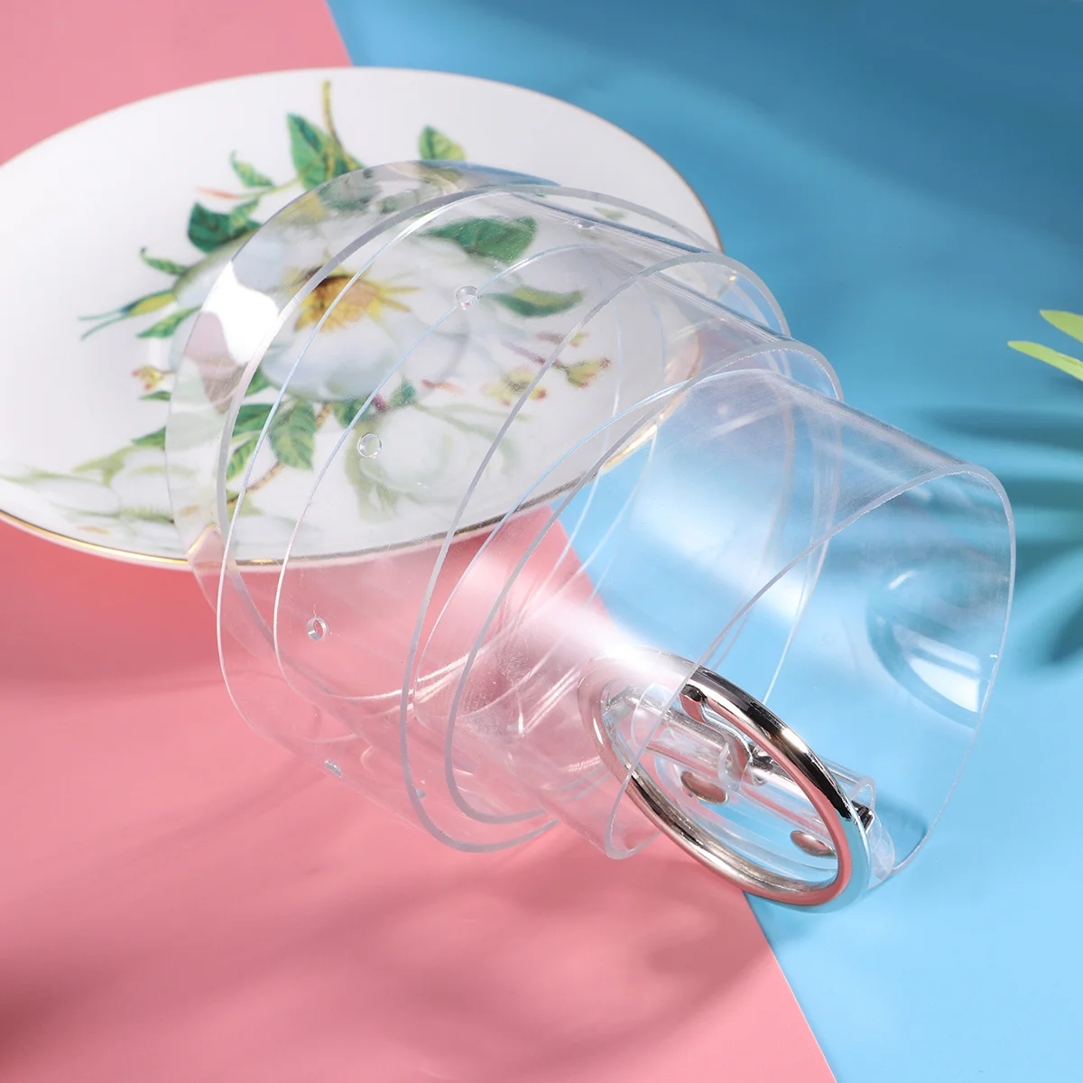 여성용 라운드 모양 버클 벨트 경량 수분 흡수 편안한 캐주얼 청바지 용 투명 벨트 밀리터리 바지