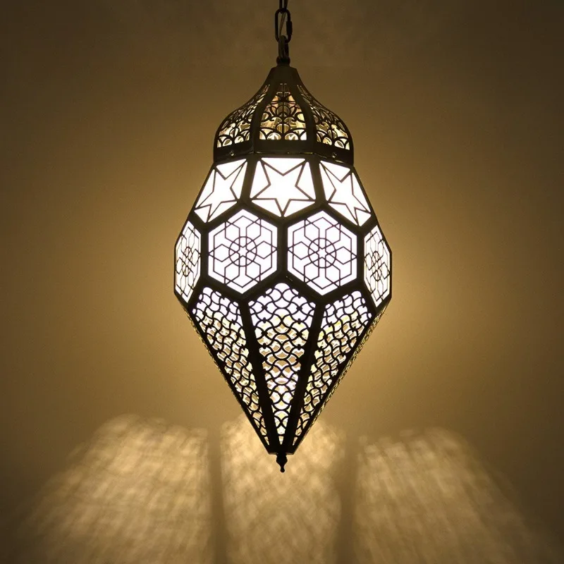 Moroccan Vintage Hollow Out Metal Pendant Lights Designer Artistic Decorative Hanging Lamps Living Room Restaurant Aisle Fixture