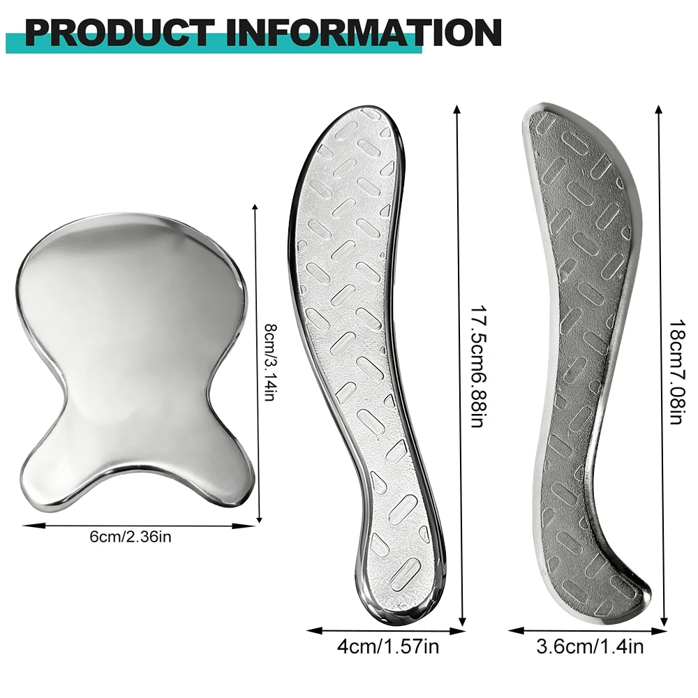 1PCS Stainless Steel Gua Sha Tool, Gua Sha Facial Tools,Durable GuaSha Tool for Jawline Sculpting, Face Massager,Skin-Care Gift
