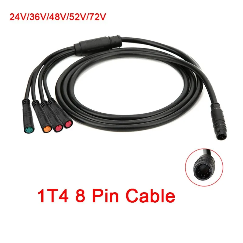 

JULET 1T4 8 Pin Waterproof Cable Controller Electric Brake Throttle Display Bicycle Cable Conversion Accessories
