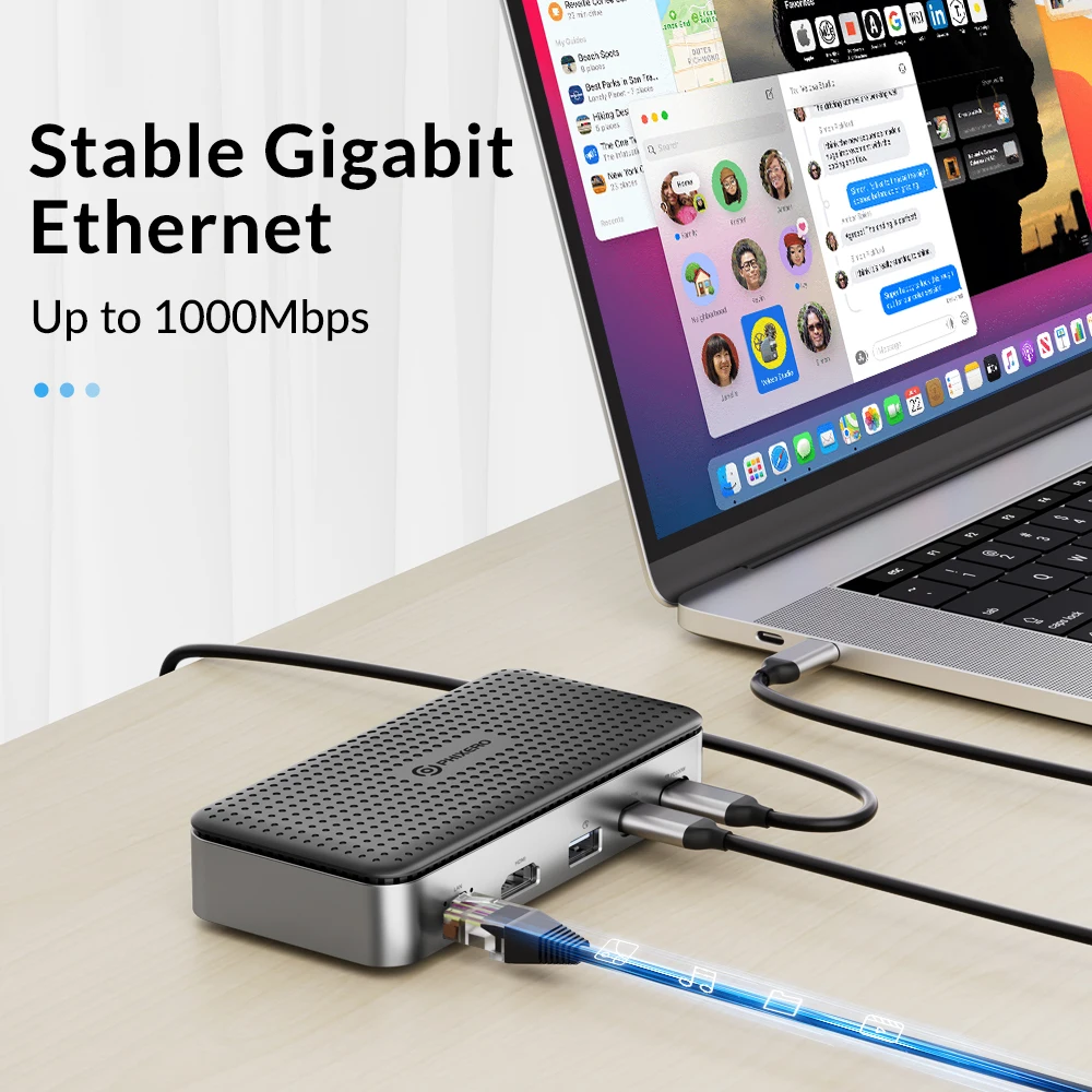 Imagem -04 - Phixero-hdd Docking Station M.2 Ssd Usb c 10gbps pd 100w Rj45 sd tf 4k Dock Station para Laptop Macbook pc