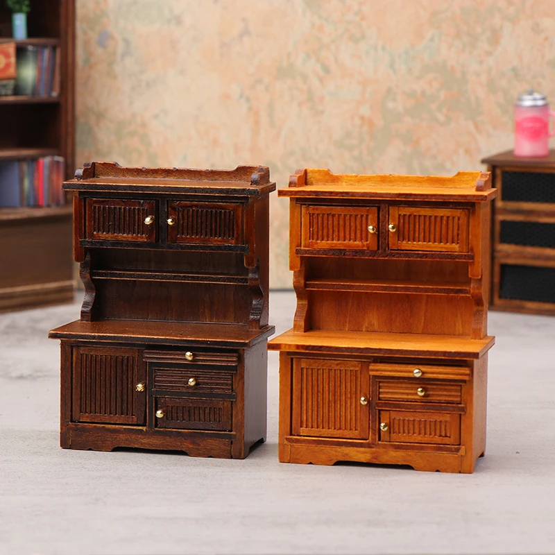 1/12 دمية صغيرة خزانة الكتب نموذج دمية المنزل مصغرة أثاث المطبخ ديكور لعبة بيت الدمية مشهد المعيشة الملحقات #1