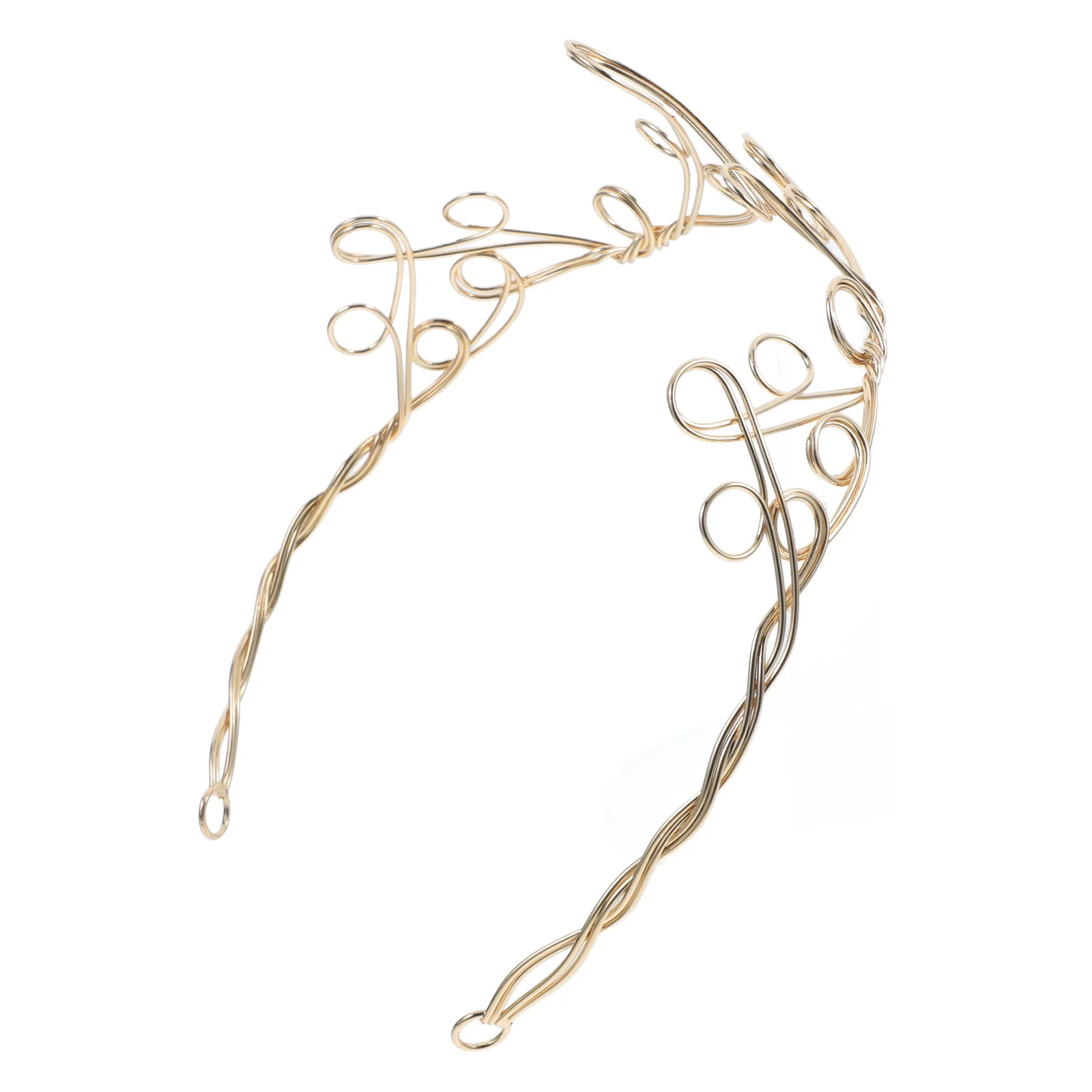 

1Pcs Golden Copper Winding Crown DIY Hair Accessory Durable Chic Headwear for Birthdays Parties Ceremonies Crown