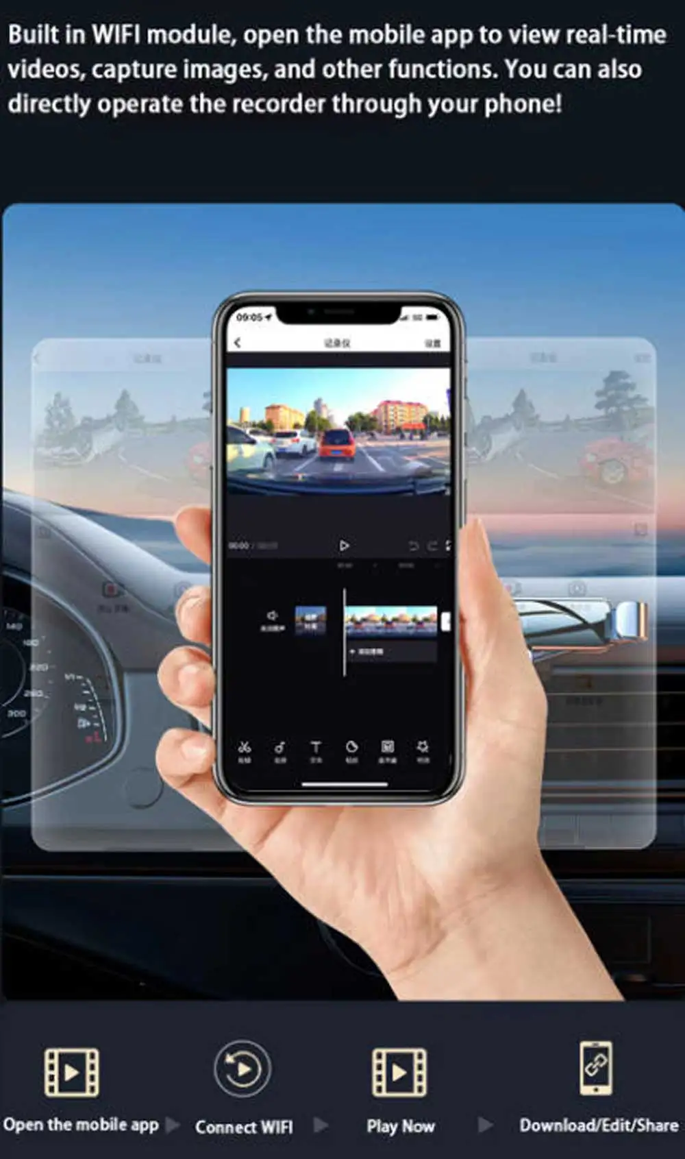 4K Plug And Play Car Wifi DVR Video Recorder For BMW X1 X4 X6 X7 X3 E83 F25 X4 F26 GT F34 F07 X5 F15 2012-2021 2022 Dash Camera