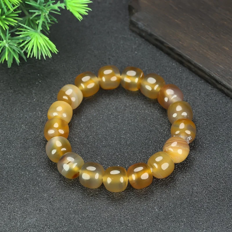 

Sugar Red Agate Multi-Colored Bead Single Loop Old Style Jade Bracelet