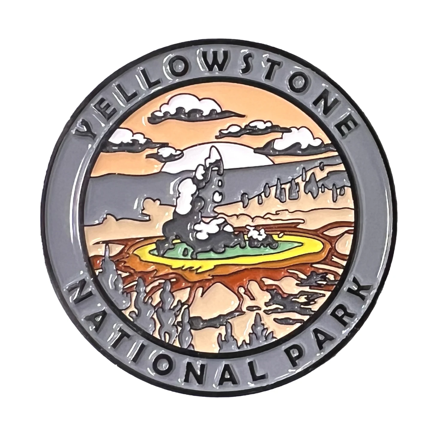 Yellowstone National Park Collectible Magnet – Enamel Finish, 52mm – Cre8Travel