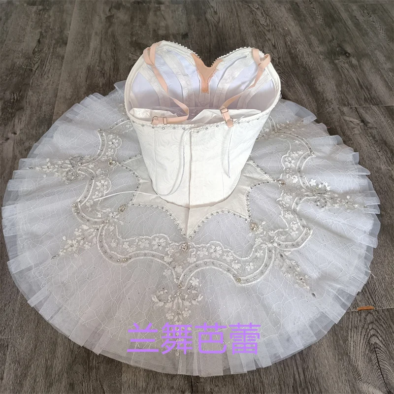 High Quality Custom Size 12 Layers Kids Girls Women Adult Performance Wear Professional  White Ballet Tutu Dance Costumes