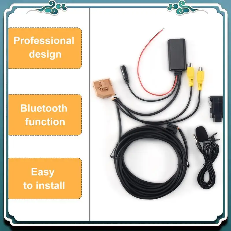 Premium 12V MMI 2G Car Bluetooth AUX Cable Adapter Music Audio Mic For Q7 A6 A8 2006-2008 J523 Only For AV1 AV2 Mode