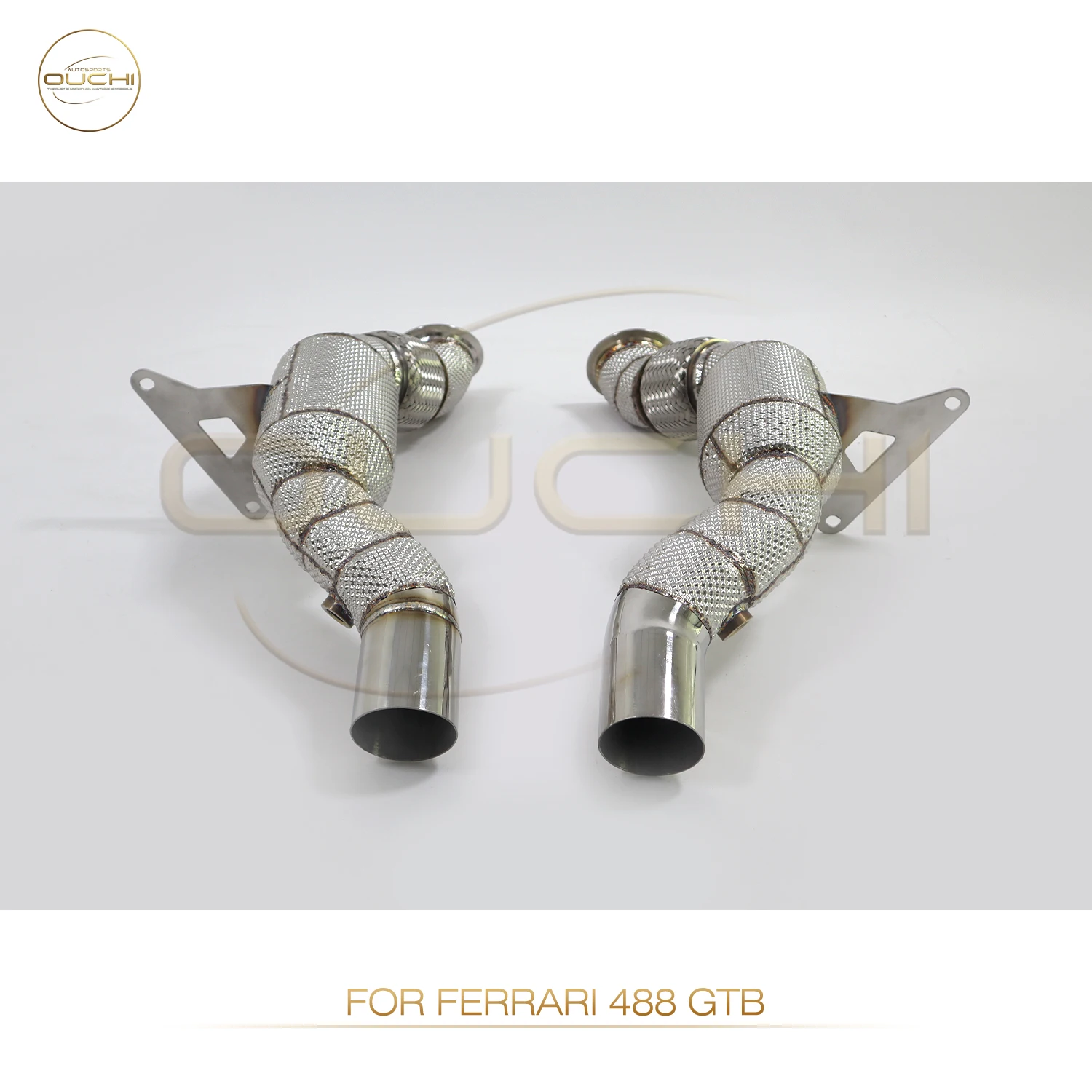 

Быстрая доставка за 24-часовой даунпайп для выхлопной системы Ferrari 488 GTB OUCHI из нержавеющей стали с тепловым экраном без каталитического