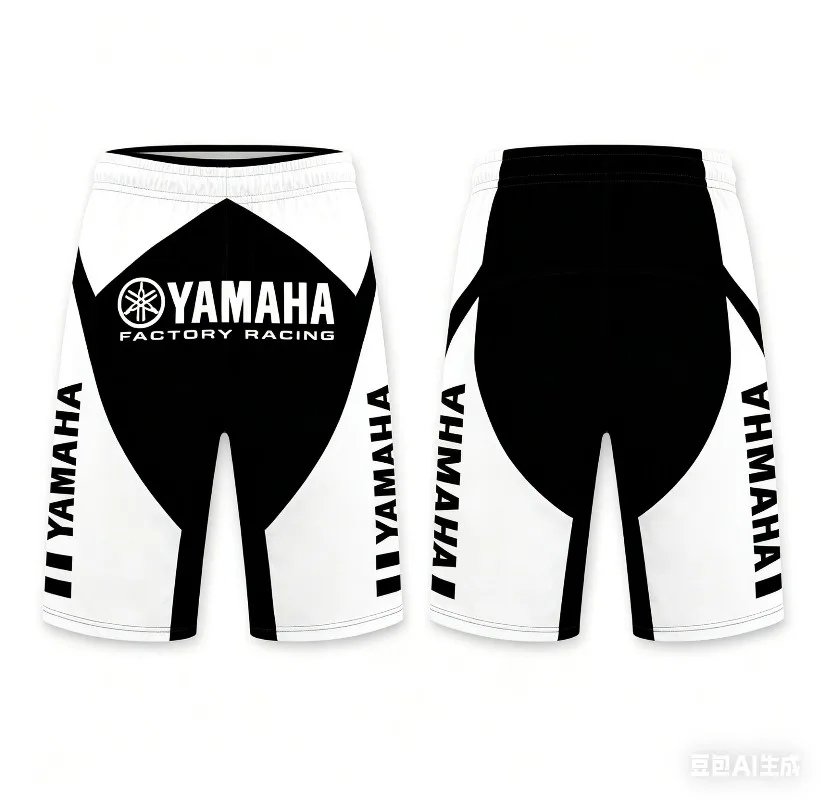 Summer Hot Selling Yamaha Fashion Trend Black and White Shorts for Men and Women iPersonalized Casual Motorcycle Riding Shorts