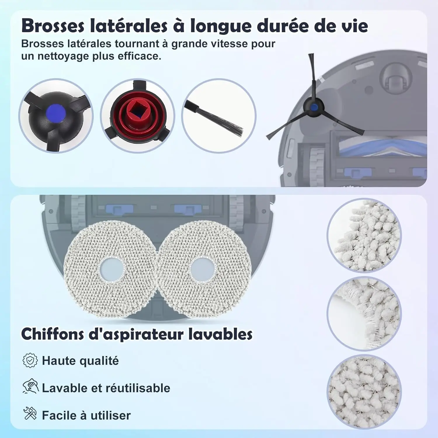 For ECOVACS T30 PRO OMNI / T30 OMNI Robot Vacuum Cleaner Accessories Main Side Brush Mop Cloth Hepa Filter Dust Bag Spare Parts