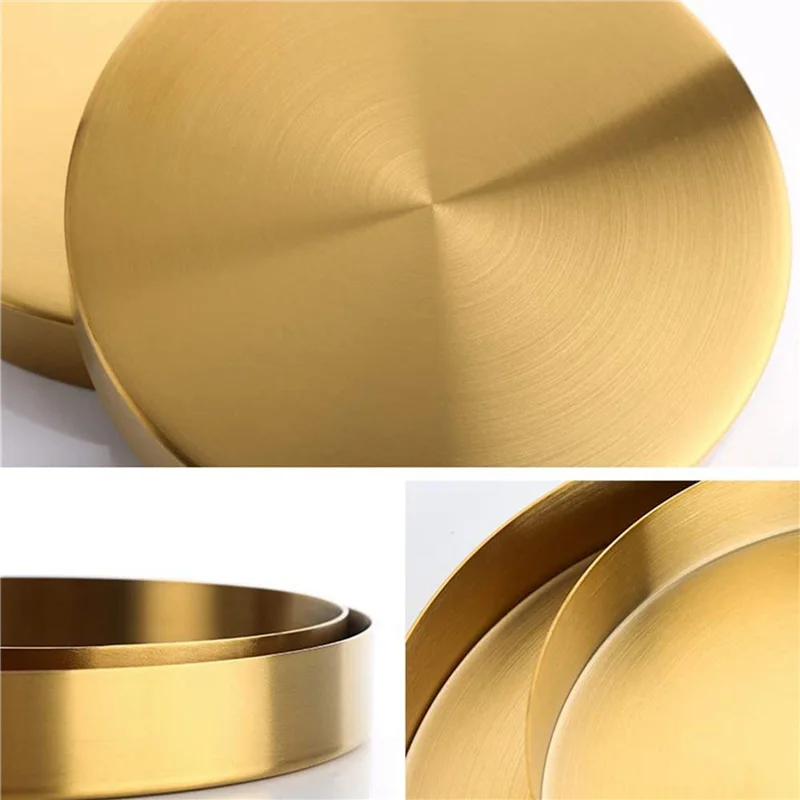 

B28C-2X Round Gold Tray,Metal Decorative Tray Makeup Tray Organizer For Vanity,Bathroom,Dress,Matte Brass Finish, 11.8 Inch