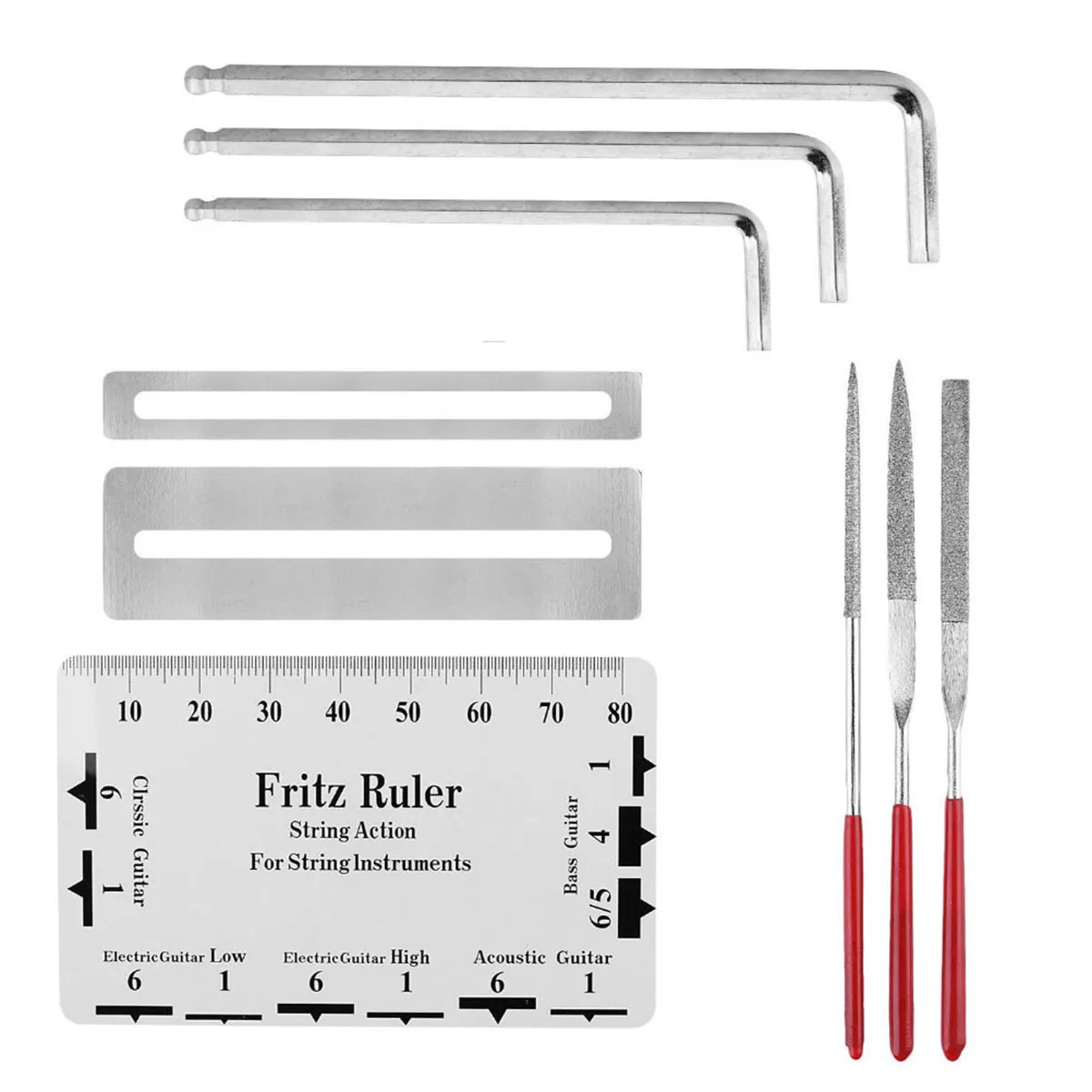 

20 Pcs Guitar Repair Tool Tools Luthiers Accessories for Nut Polishing File Kits Mats Ruler Wrench