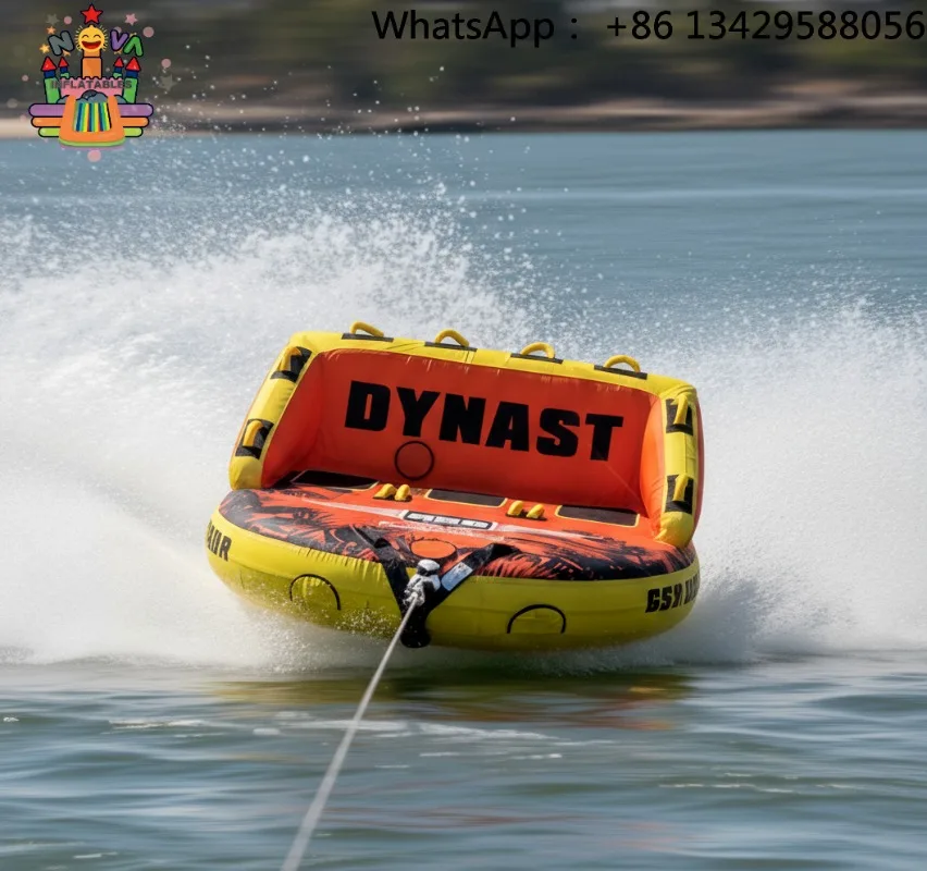 Hot Selling Inflatable Boat Tube 3 Person Rider Rope Bundle Towable Tube for Boating Water Sports