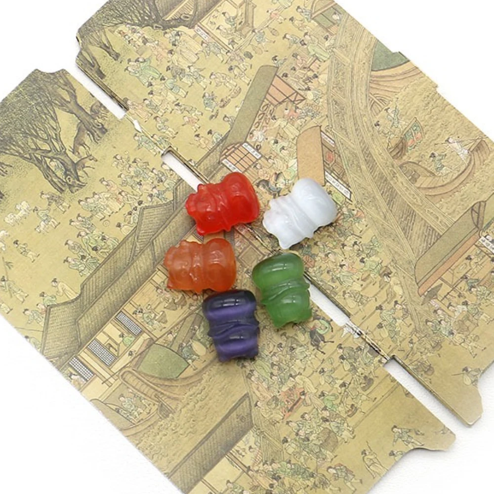 Exquisitely Crafted Natural Cat's Eye Stone Beads Multi-color Cat-shape Straight-hole Semi-precious Stone Loose Bead Random 1pc