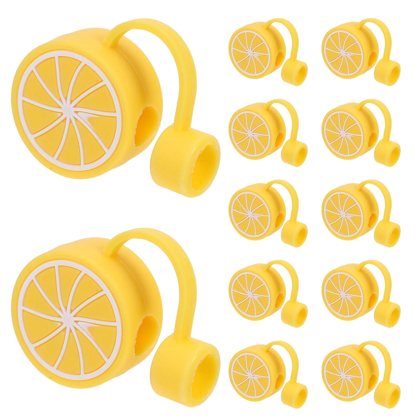 

12Pcs Lemon Straw Caps Reusable PVC Drinking Straw Covers Dust-Proof Fruit Design Toppers Plugs Protectors for Tumblers Summer