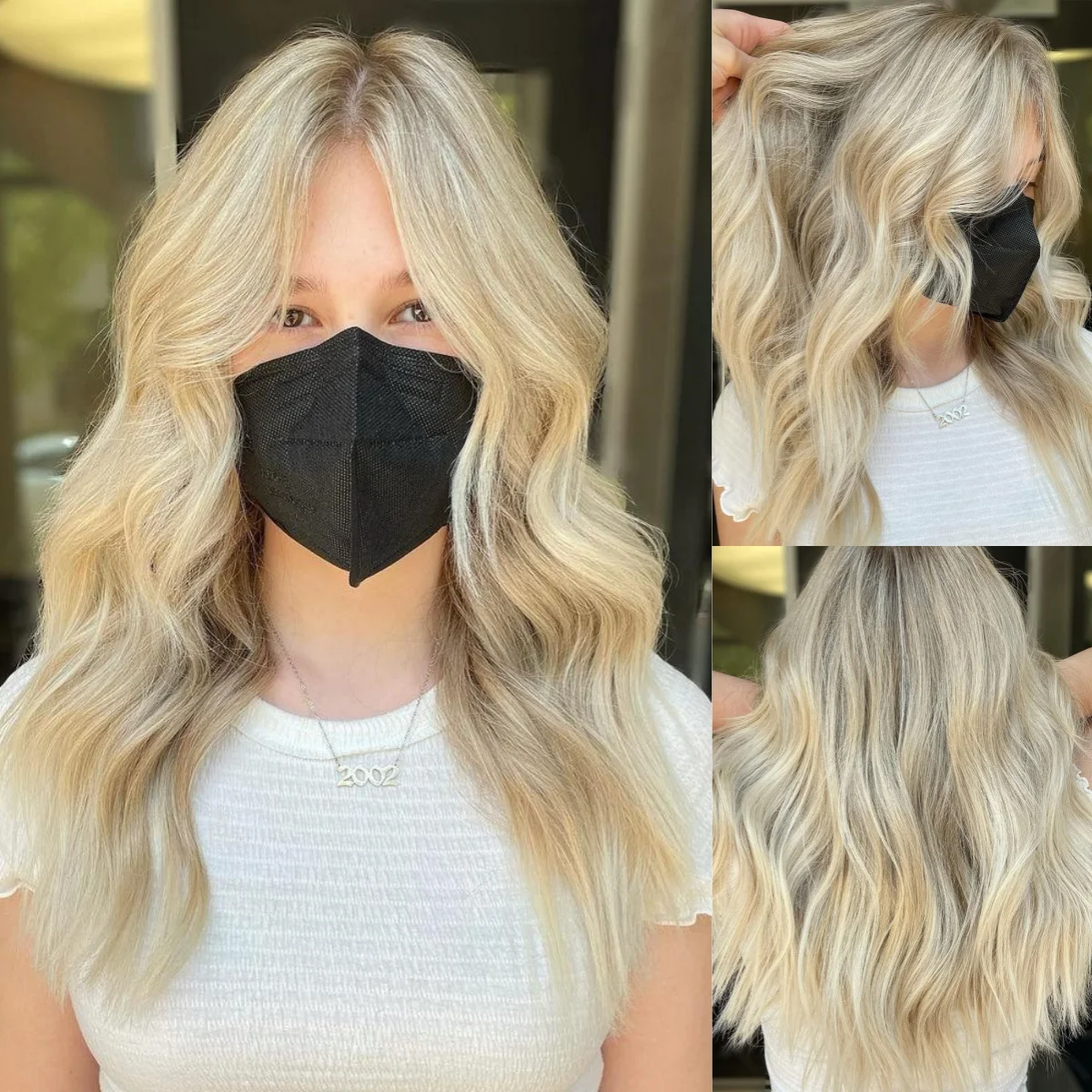 أشقر فاتح Baylayage 24 بوصة الاصطناعية الدانتيل شعر مستعار أمامي مع جذور داكنة قبل قطعها شعري طبيعي مقاومة للحرارة ارتداء اليومي #5