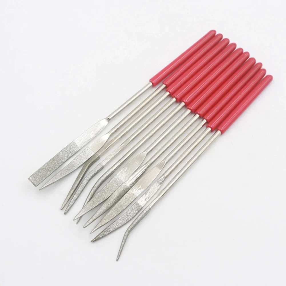 Diamond File Set Needle File Set Elbow Curved File Bend Head Mini Needle File For Stone Glass Metal Carving Craft High Quality