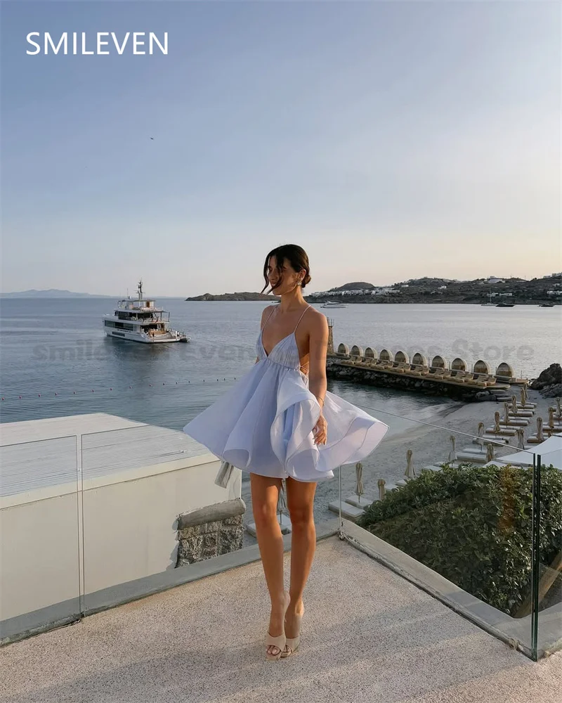 Smileven – robe de soirée trapèze, épaules dénudées, plis en Tulle, dos nu, robe de bal, cadeau personnalisé, 2025
