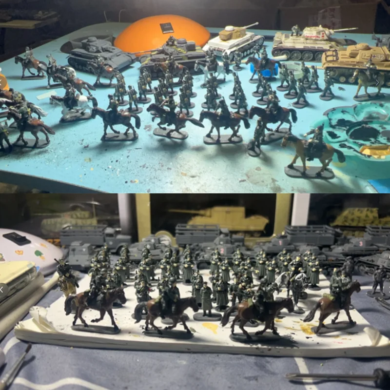 

1:72 Scale Model 5pcs/10pcs German Command Radio Commander Tactical Board Tables and Chairs Soldiers Action Figure Toys Dolls