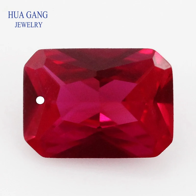 

Single hole 5# Ruby Corundum Octangle Shape Princess Cut Synthetic Corundum Gems stone for Jewelry making