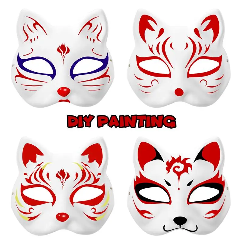 10/6/5/3pcs Masquerade Cat Face Masks maschere per feste fai da te puntelli verniciabili maschere vuote accessori Cosplay per feste