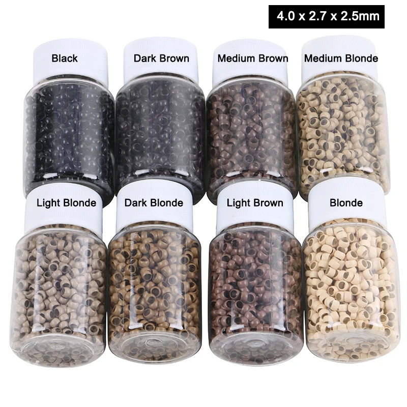 HARMONY 7000pcs 7 Colors Choice 4.0x2.7x2.5mm Copper Micro Nano Rings Beads for Nano Tip Hair Extensions