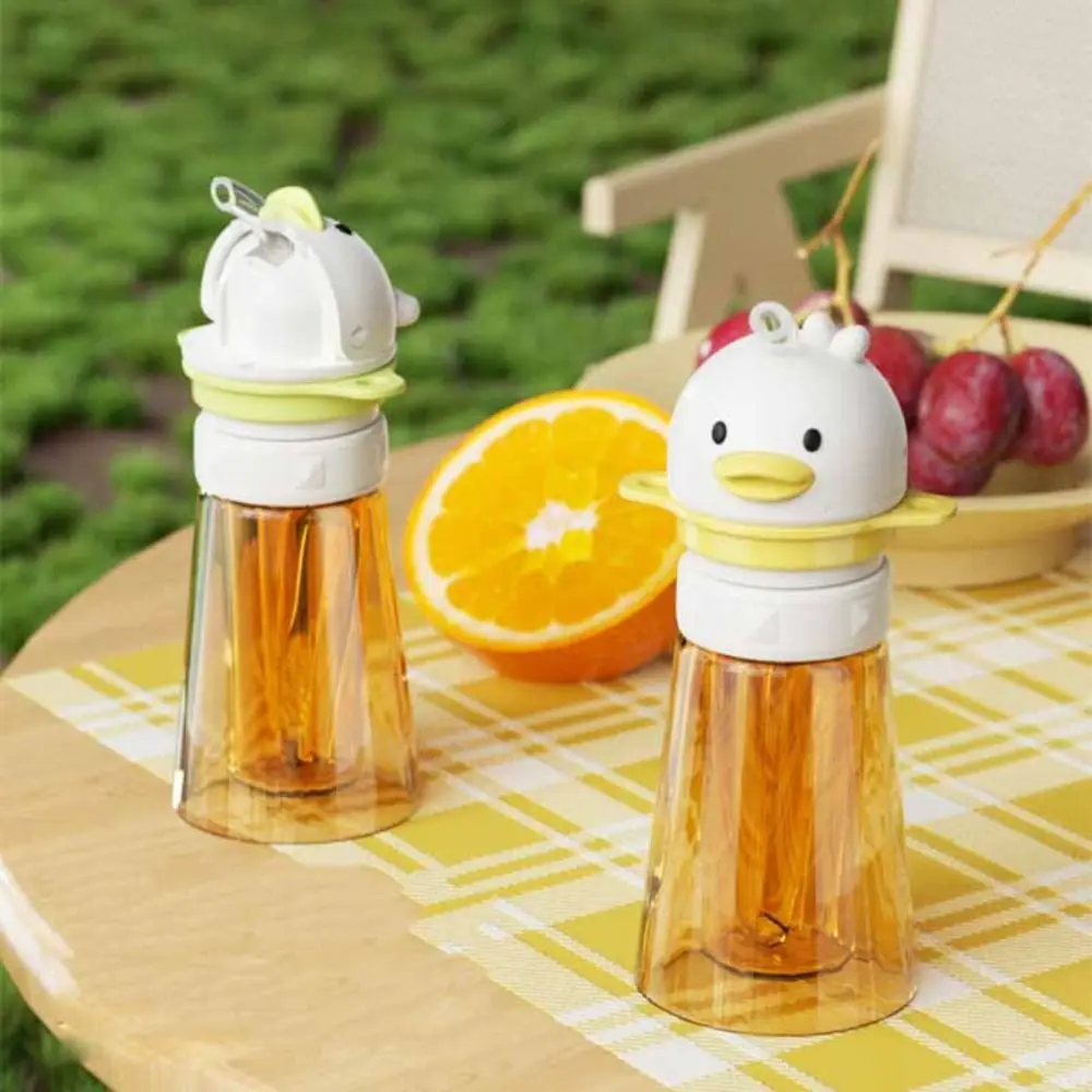 

Cartoon Duck Baby Water Bottle Cap 2 in1 with Shoulder Strap Bottle Replacement Lid Twist Cover Cap With Straw