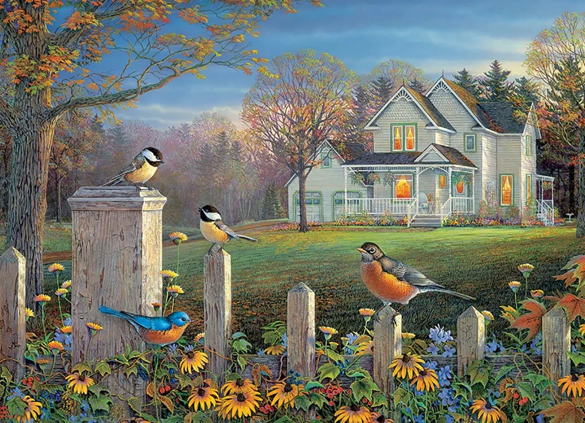 

500/1000/1200/2000PCS Jigsaw Puzzle Evening Birds Family Activity Games for Gameroom Bedroom Home Decor Frameless
