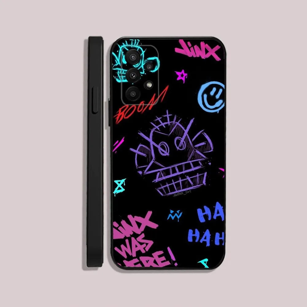 L-League of L-Legends L-LOL Jinx Phone Case For Samsung S24,23,22,30,21,10,9,Ultra,Plus,Lite,FE,5G Black Soft Case image 2