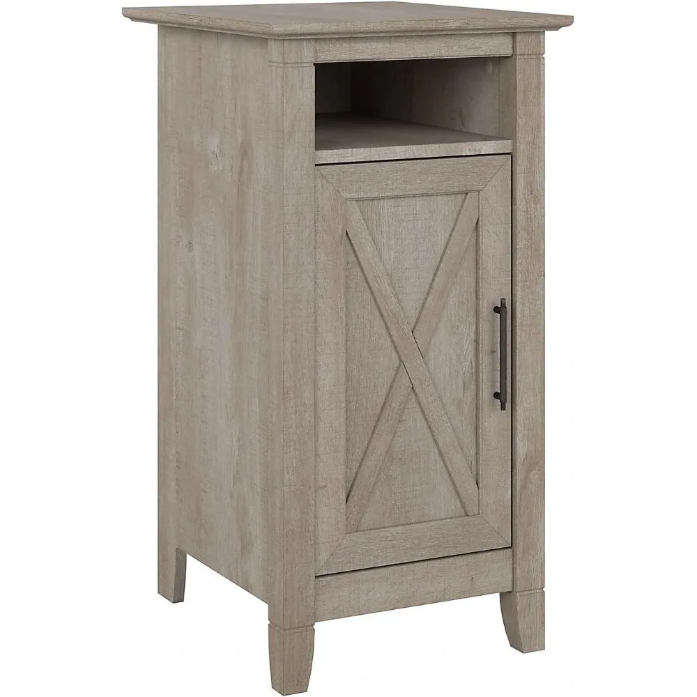 

Small Storage Cabinet with Door in Washed Gray