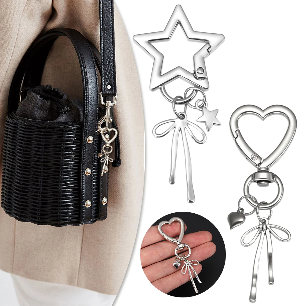 Stainless Steel Metal Net Pocket Lipstick Bag Keychain Charm Bag Accessories Silver Color Lip Balm Bag Key Chain Y2K
