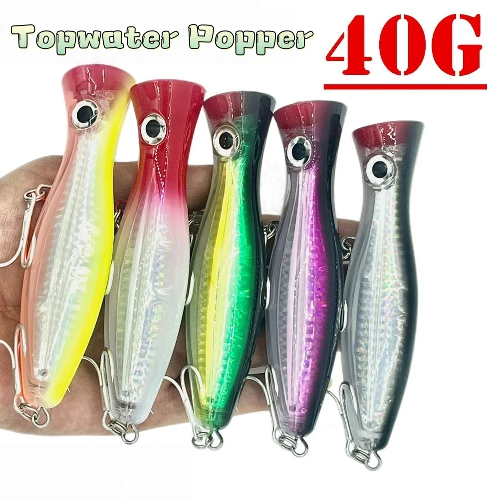 

Swolfy 5 шт., большой поппер, плавающий воблер, рыболовные приманки, искусственная пластиковая жесткая приманка для троллинга, рыболовные снасти