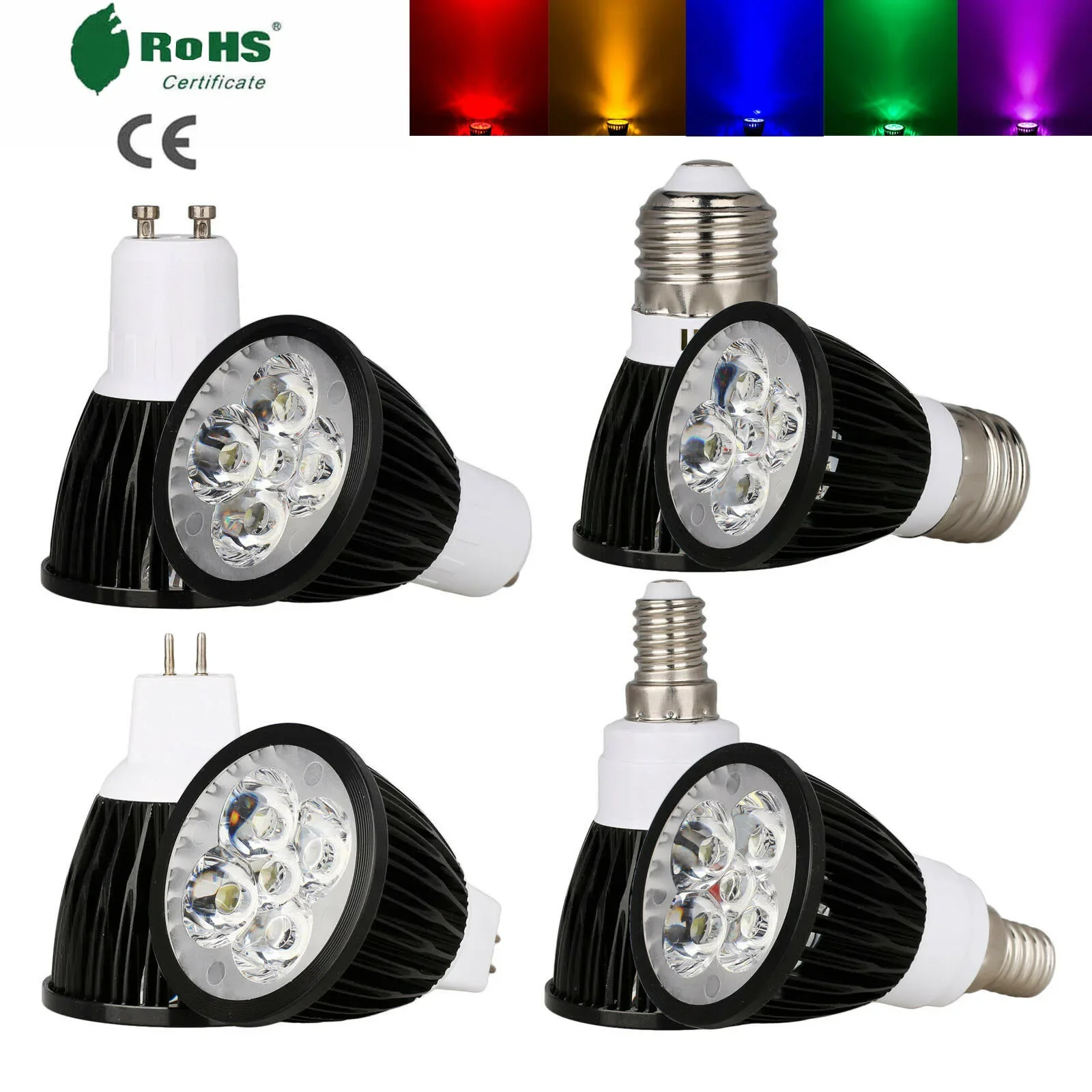 Możliwość przyciemniania LED Lampada 9W 12W 15W GU10 MR16 GU5.3 E27 E14 żarówka LED 110V 220V 12V Led reflektor czerwony, niebieski, zielony, żółty,