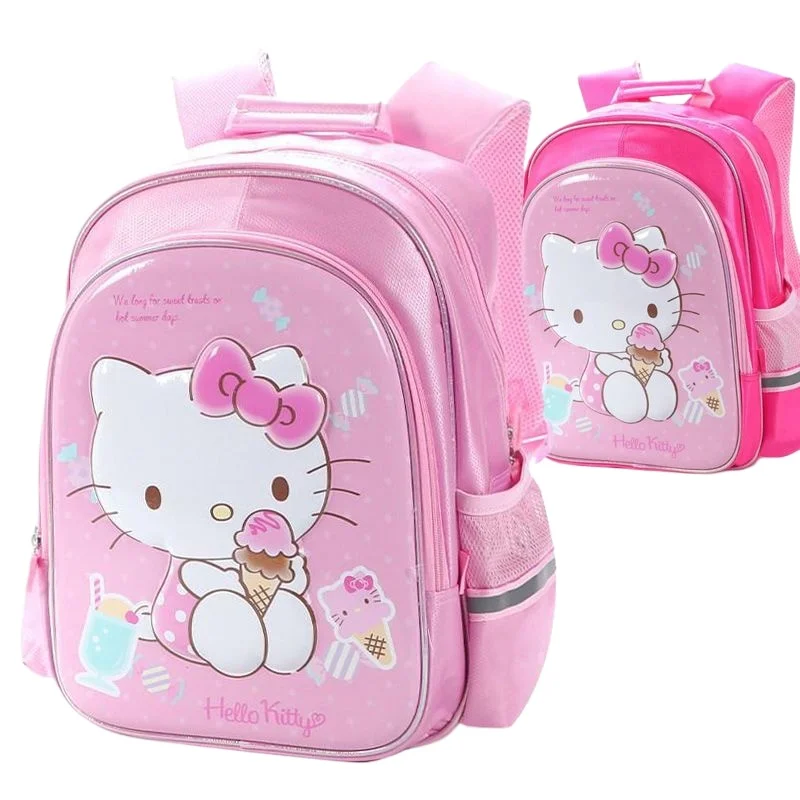 

Santio Hello Kitty School Backpack for Girls Children Elementary Student Kawaii School Bag Waterproof Bookbag Pink Cute Book Bag
