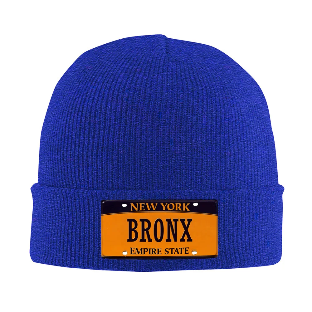 برونكس لوحة ترخيص الإمبراطورية الدولة الأصفر الرجال النساء للجنسين محبوك قبعة قبعة صوفية قبعة الشتاء الحراري الدافئة عيد الميلاد في الهواء الطلق C
