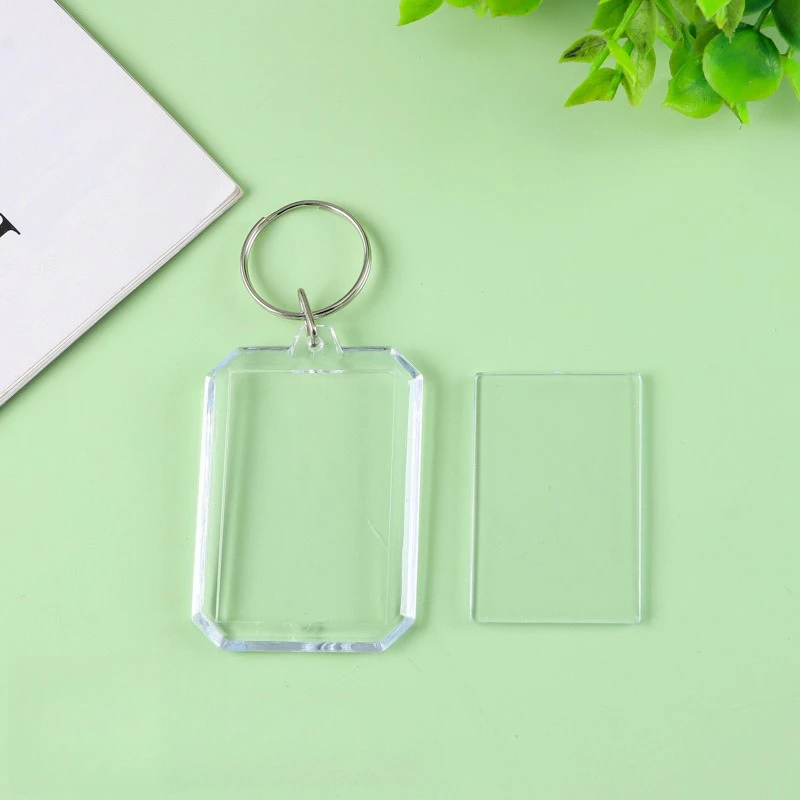 Acrylic keychain shell photo keychain calligraphy keychain photo frame heart-shaped blank keychain