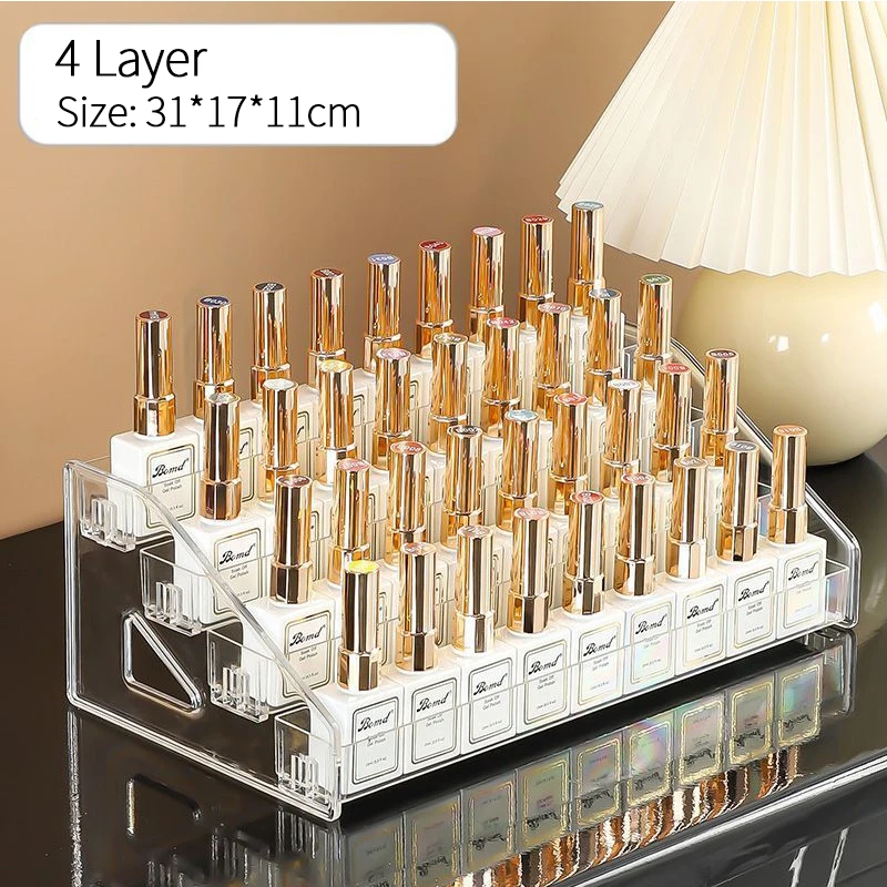 3/4/5/6/7 Lagen Acryl Nagellak Display Rack Transparante Cosmetische Organizer meerlaagse Eenvoudige Montage Rack Standhouder